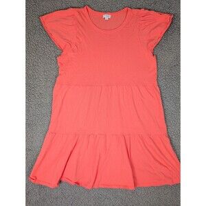 J.Crew Dress Coral Cotton Sundress Tiered Re-imagined Size Medium